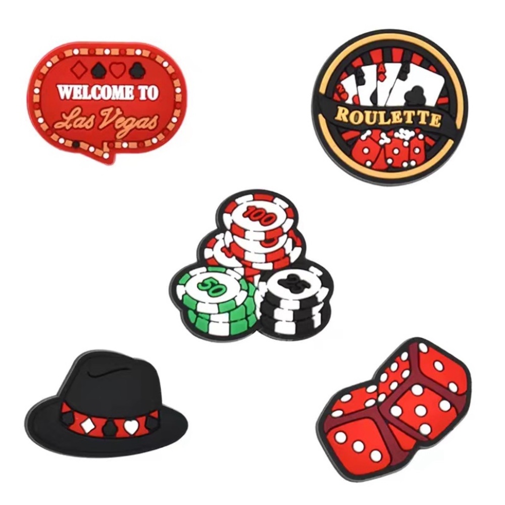 Las Vegas Poker Roulette Dice Shoe Charms | Croc Charms & Jibbitz